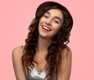 Cute Girl Smiling Happily