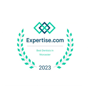 Expertise.com Best Dentists in Worcester 2023 award badge